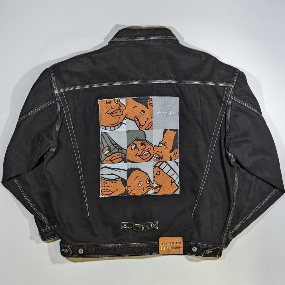 Vintage Platinum FUBU Fat Albert Denim Jacket Dark Wash Mens Size 3XL Y2K